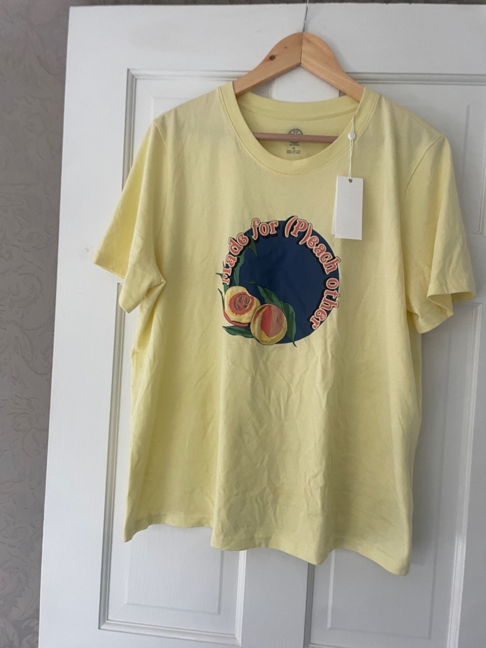 NWT TORY BURCH XL TEE SHIRT T-SHIRT PEACH YELLOW TOP